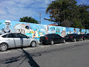 Arte urbana - mural grafite no Colégio Luís Reid 