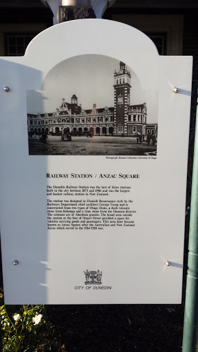 Historic Dunedin Railway Station and ANZAC Square