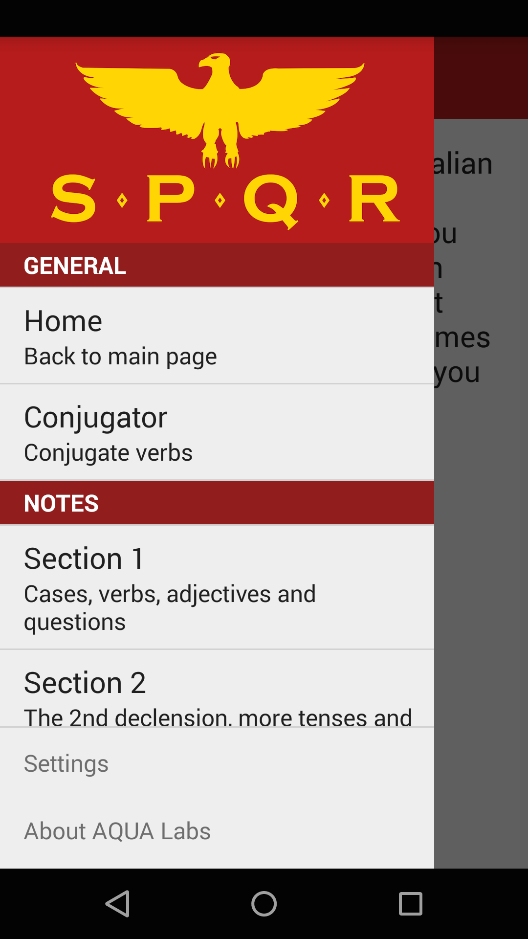 Android application Basic Latin screenshort