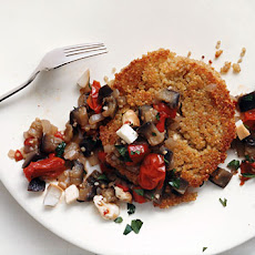 Quinoa Cakes with Eggplant-Tomato Ragù and Smoked Mozzarella