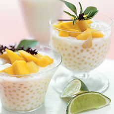Thai Coconut Tapioca Pudding with Cayenne-Spiced Mango