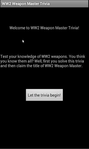 WW2 Weapon Master Trivia