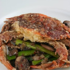 Crispy Soft Shell Crabs with Warm Mushroom-Asparagus Salad