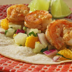 Tequila Lime Shrimp Tacos With Orange Jicama Salsa