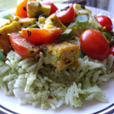 Coconut Curried Tofu with Green Jasmine Rice