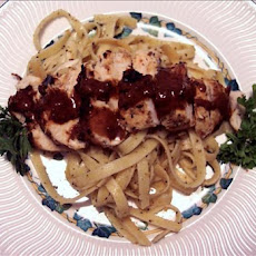 Seasoned Chicken over Fettuccine