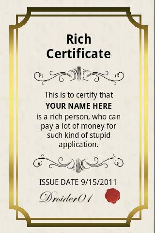 Rich Certificate