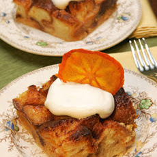 Persimmon White Chocolate Bread Pudding