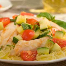 Sauteed Chicken & Vegetables Over Spaghetti Squash