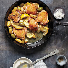 Braised Chicken with Potatoes, Olives, and Lemon