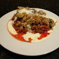 Rhubarb Chocolate Hazelnut Crumble