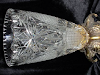 Jarron De Cristal Cortado Con Base De Bronce