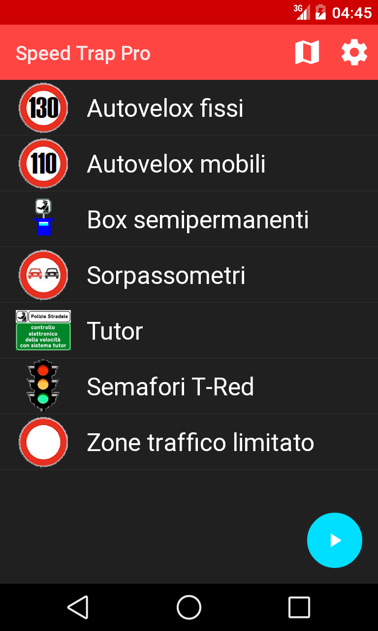 Android application Speed Trap screenshort