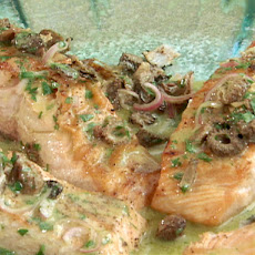 Grilled Salmon with Morel Vinaigrette