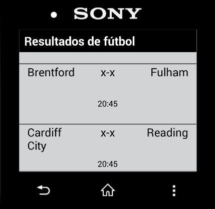 Android application Live Football Pro SmartWatch 2 screenshort