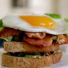 Bacon, Lettuce, Tomato, Avocado and Fried Egg Sandwich