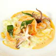 ''Risotto'' with Squid, Shrimp, and Curry Leaves