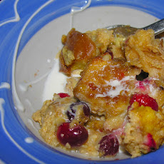 Spiked cranberry nut bread pudding