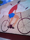Велосипедист на стене