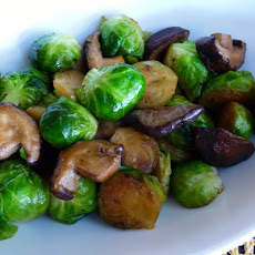 Sautéed Brussel Sprouts and Shitake Mushrooms with Truffle Oil