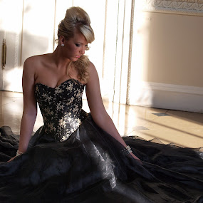 Natural light  by Tommy  Cochrane - People Portraits of Women ( floor, woman, dress, black )