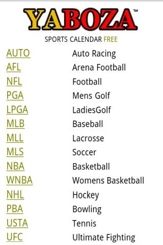 Sports Calendar Free