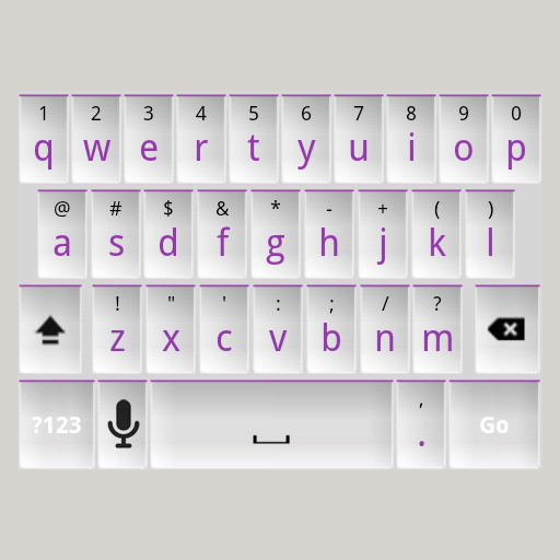 White and Purple Keyboard Skin LOGO-APP點子