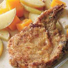 Deviled Pork Chops with Apples & Squash
