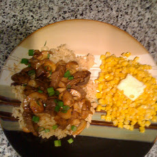 Baked Mushrooms With Spicy Rice and Corn