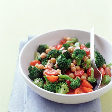Broccoli, Chickpea, and Cherry Tomato Salad
