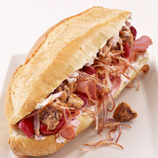 Mushroom and Ham Po'Boy