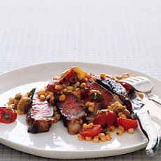 Rib-Eye Steak with Warm Tomato Corn Salad