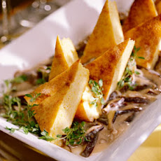 Spoonbread Grits with Savory Mushroom Sauce