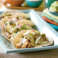 Fish Tacos with Jicama-Cilantro Coleslaw