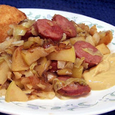 Smoked Chicken Sausage With Apples & Cabbage