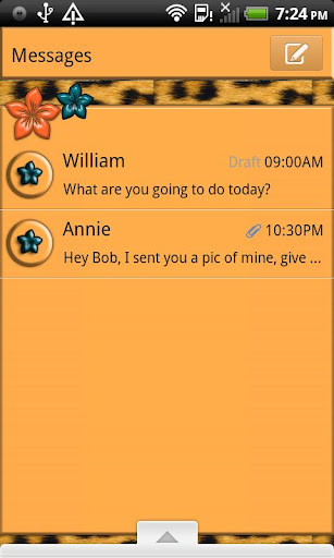 GO SMS THEME OrangeLeopard4U