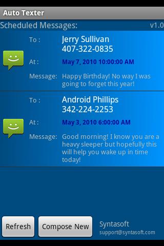 Auto Texter Android 1.5 only