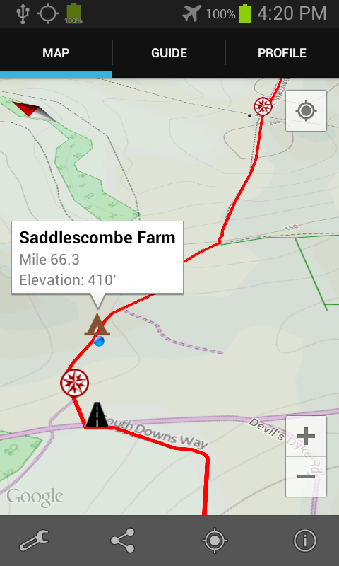 Android application Trailblazers South Downs Way screenshort