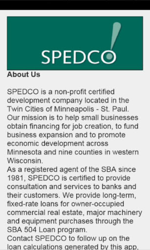SPEDCO SBA Loan Calculator