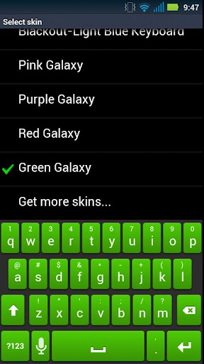 Green Galaxy Keyboard Skin