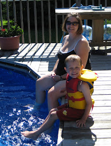 BigE and Mama by the pool