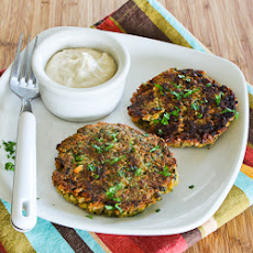 Chickpea and Brown Rice Patties with Parsley, Mint, and Yogurt-Tahini Sauce