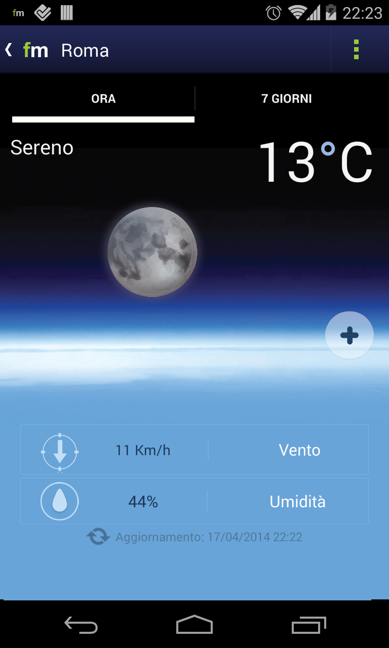 Android application Freemeteo screenshort