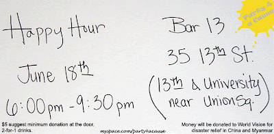 Party 4 a Cause, p4ac, invitation, peas and nuts, peasandnuts, happy hour