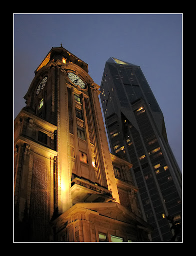Two Towers: The Shanghai Art Museum and the JW Marriot Hotel in Tomorrow Square.