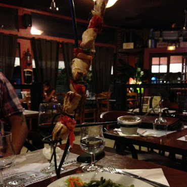 Brochette de poulet et haricots vert 