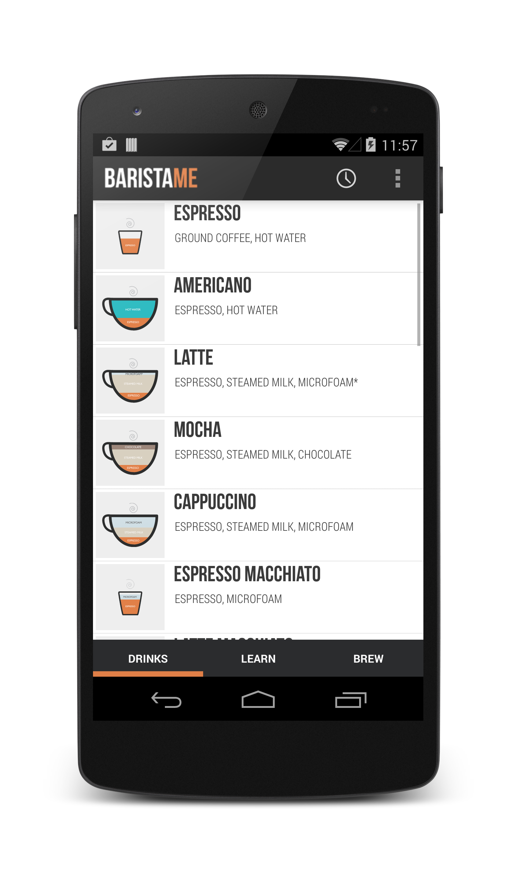Android application Baristame - Coffee Guide PRO screenshort
