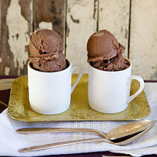 Chocolate Frozen Yogurt with Caramelized Bananas