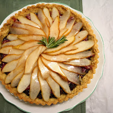 Fresh Pear, Fig, and Prosciutto Tart with Rosemary Cornmeal Crust