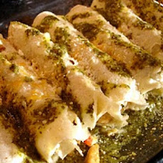 Layered Chicken Enchiladas with Tomatillo-Cilantro Sauce